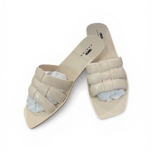 Asos Design Cream Woven Slide Sandals